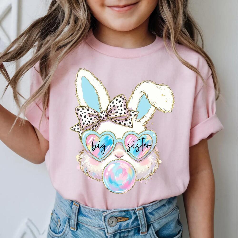 Easter Big Sister Shirt For Spring Pregnancy Announcement Toddler Girl